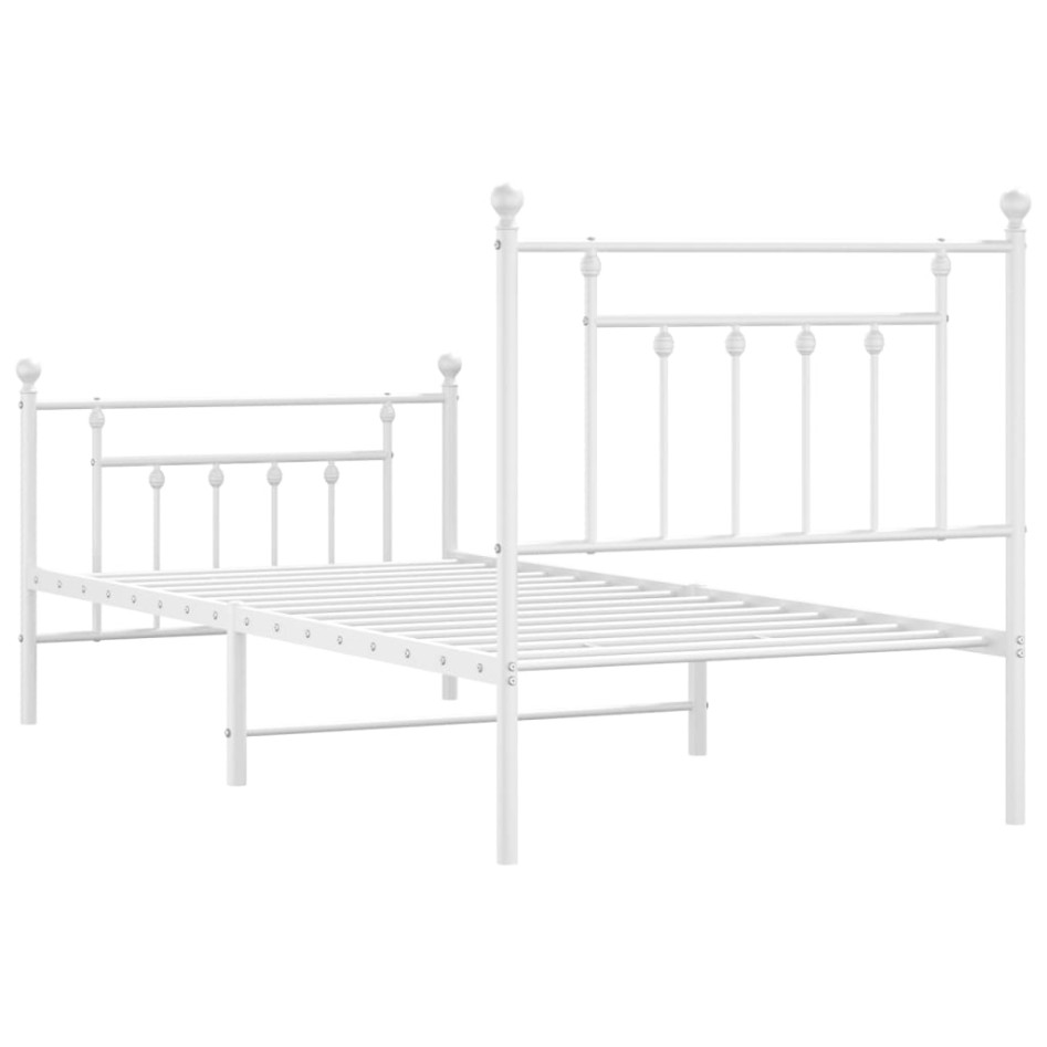 Estructura cama sin colchón con estribo metal blanco 90x190