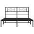 Estructura cama sin colchón con cabecero metal negro 120x200