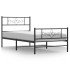 Estructura cama sin colchón con estribo metal negro 90x200