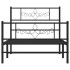 Estructura cama sin colchón con estribo metal negro 90x200