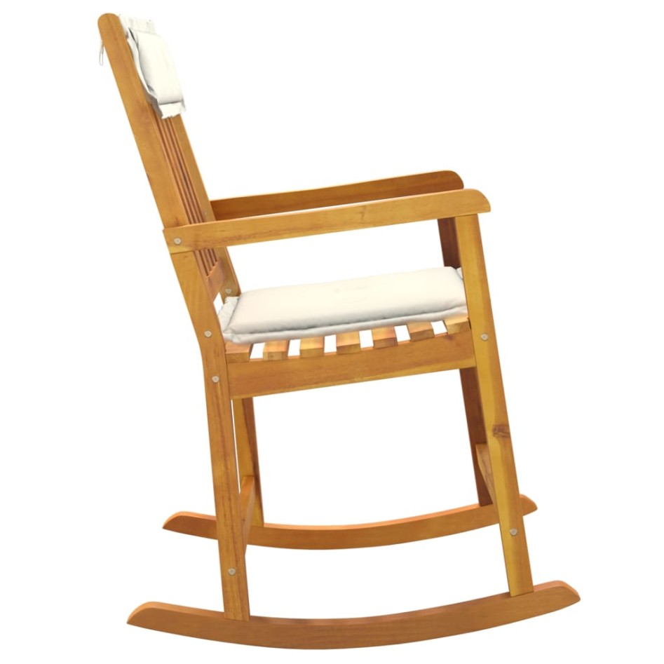 Silla mecedora con cojines madera maciza