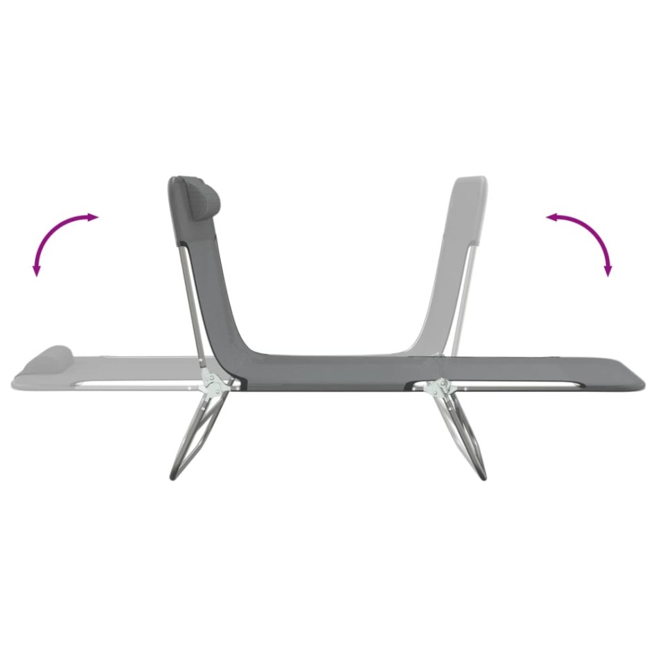 Tumbonas plegables 2 uds acero y textilene