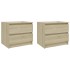 Mesitas de noche 2 uds contrachapado roble Sonoma 50x39x43,5