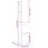 Armario de baño madera contrachapada blanco 25x26,5x170
