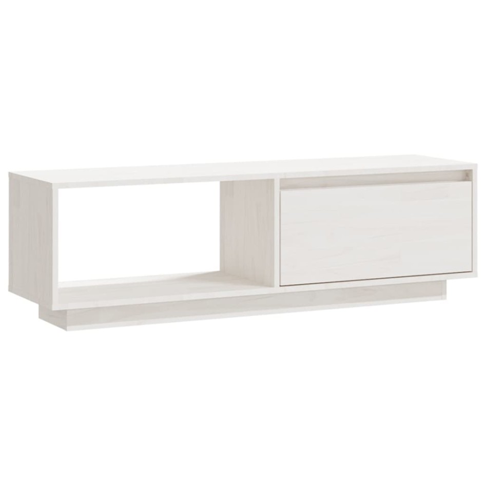 Mueble de TV de madera maciza de pino blanco 110x30x33,5