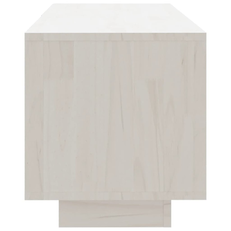 Mueble de TV de madera maciza de pino blanco 110x30x33,5