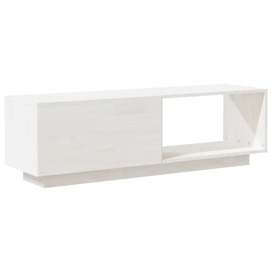 Mueble de TV de madera maciza de pino blanco 110x30x33,5