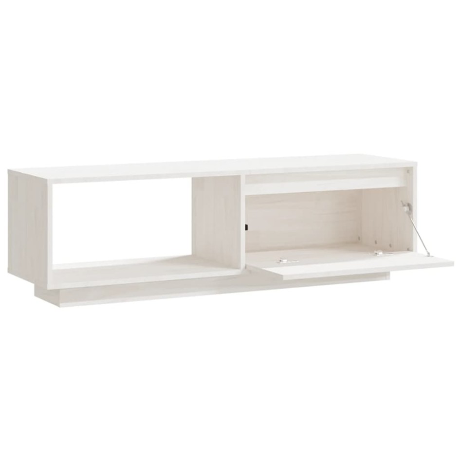 Mueble de TV de madera maciza de pino blanco 110x30x33,5