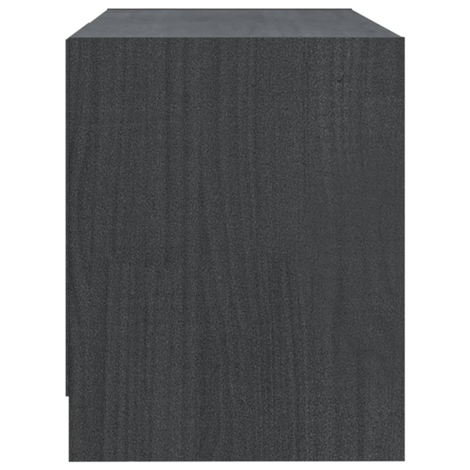 Mueble para TV de madera maciza de pino gris 80x31x39
