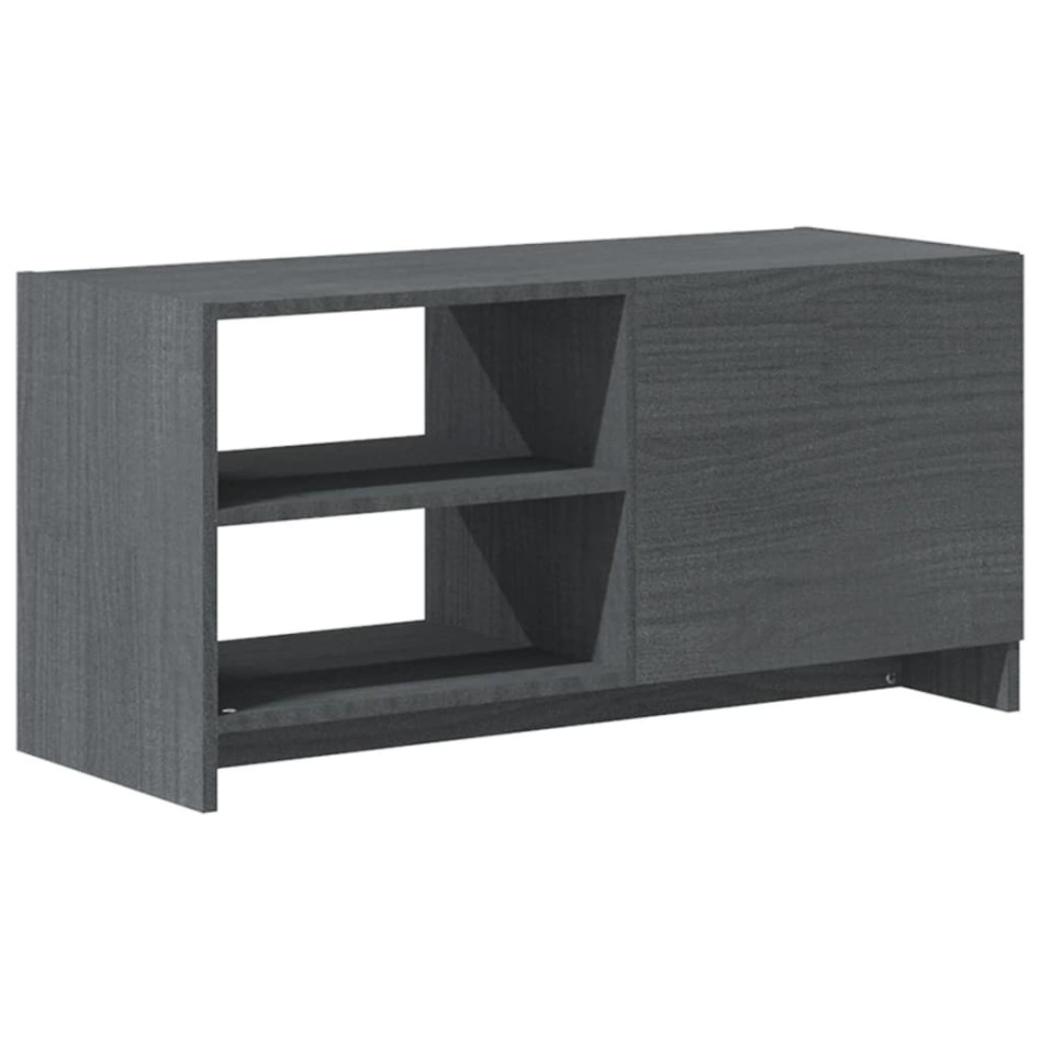 Mueble para TV de madera maciza de pino gris 80x31x39