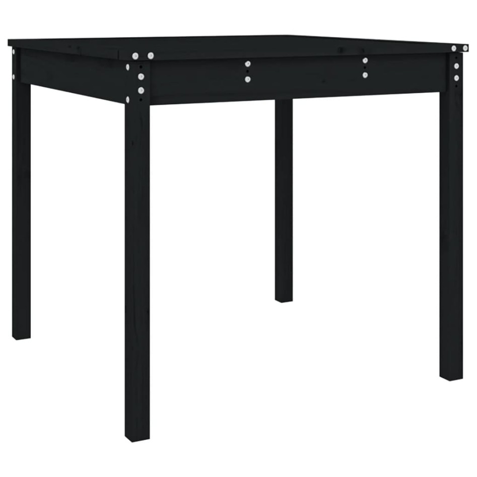Mesa de jardín madera maciza pino negro 82,5x82,5x76
