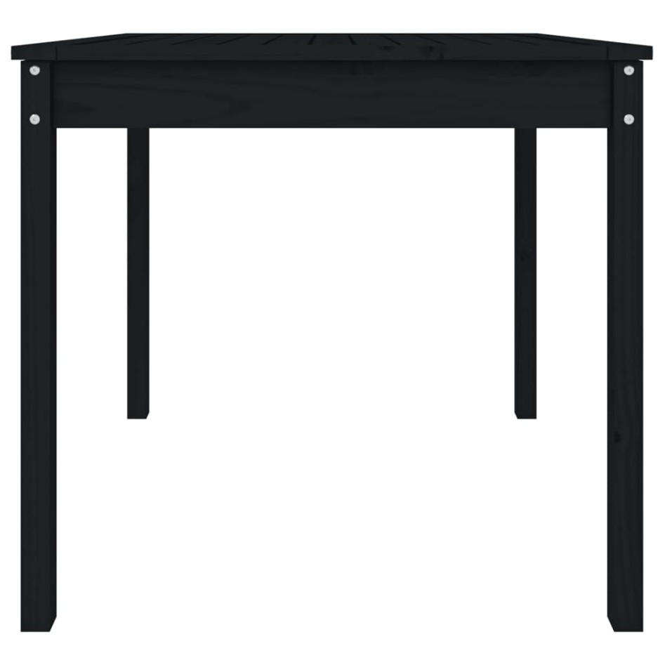 Mesa de jardín madera maciza pino negro 82,5x82,5x76