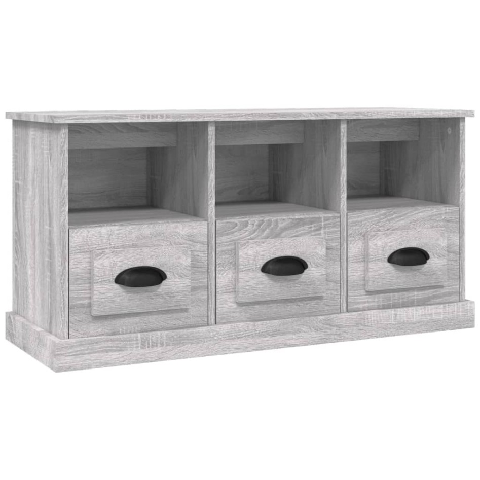 Mueble para TV madera contrachapada gris Sonoma 100x35x50