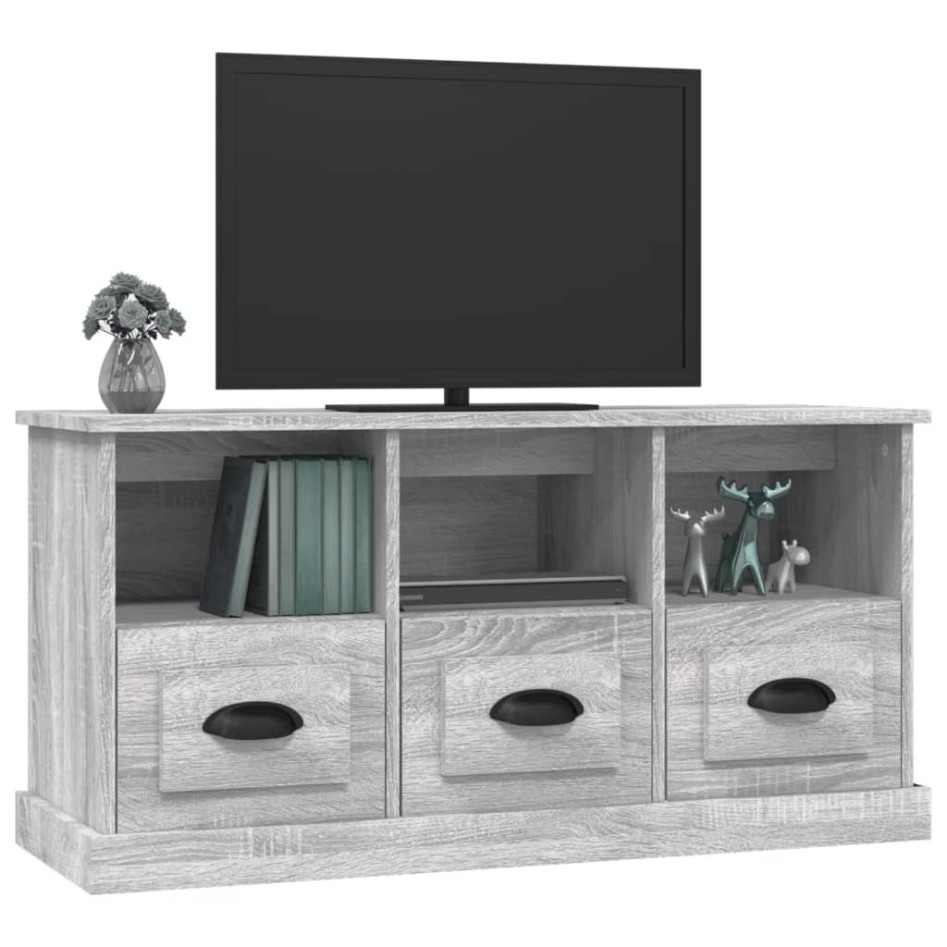 Mueble para TV madera contrachapada gris Sonoma 100x35x50