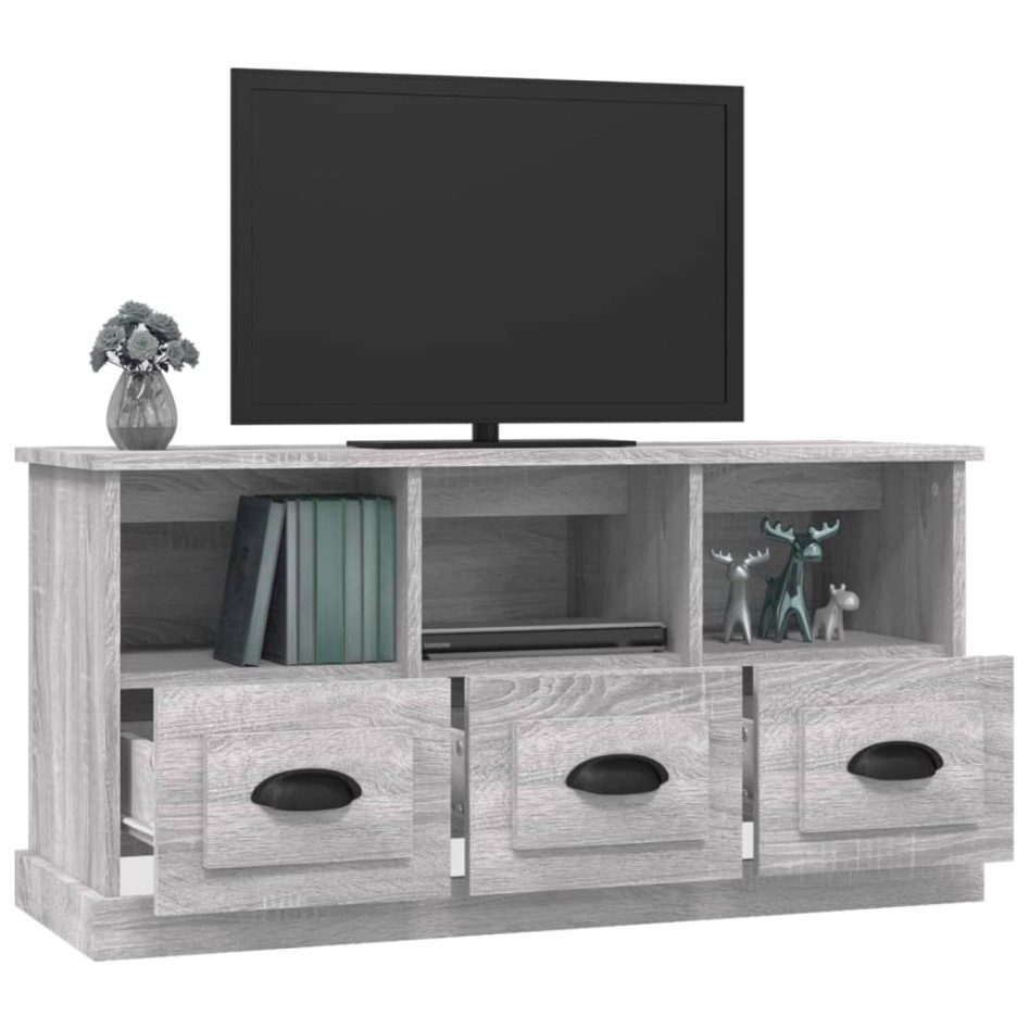 Mueble para TV madera contrachapada gris Sonoma 100x35x50