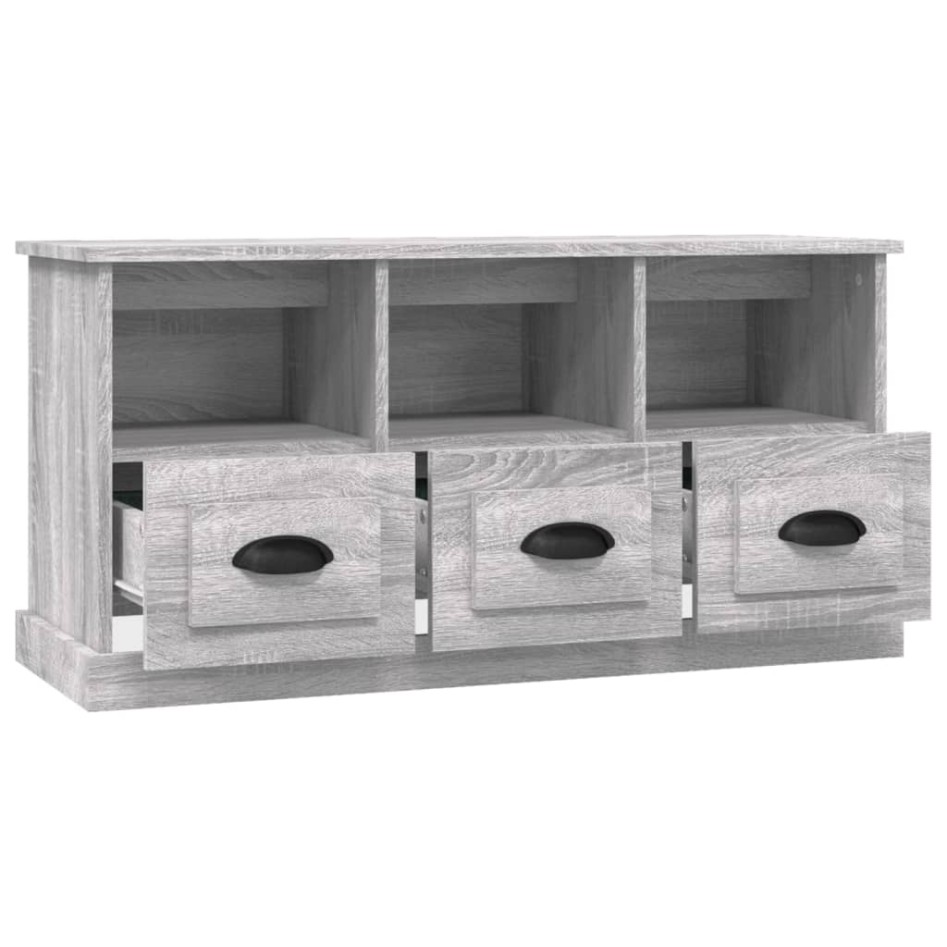 Mueble para TV madera contrachapada gris Sonoma 100x35x50