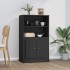 Aparador de madera contrachapada negro 60x35,5x103,5