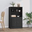 Aparador de madera contrachapada negro 60x35,5x103,5 cm