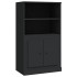Aparador de madera contrachapada negro 60x35,5x103,5