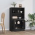Aparador de madera contrachapada negro 60x35,5x103,5