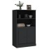 Aparador de madera contrachapada negro 60x35,5x103,5