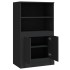 Aparador de madera contrachapada negro 60x35,5x103,5