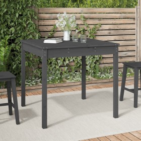 Mesa de jardín madera maciza pino gris 82,5x82,5x76