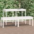 Banco jardín 2 plazas madera maciza pino blanco 159,5x44x45