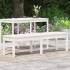 Banco jardín 2 plazas madera maciza pino blanco 159,5x44x45