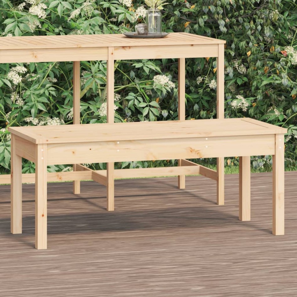 Banco de jardín madera maciza de pino 109x44x45