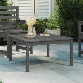 Mesa de jardín madera maciza pino gris 82,5x82,5x45