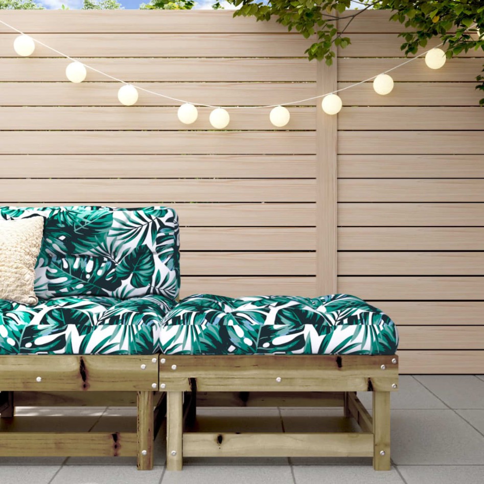 Taburete de jardín con cojín madera de pino