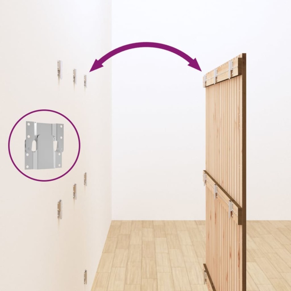 Cabecero cama pared madera maciza pino marrón