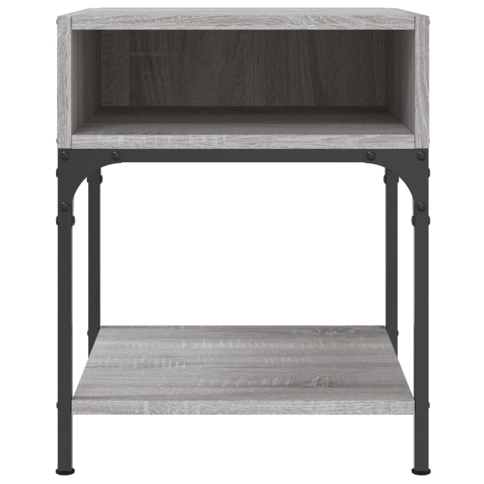 Mesita de noche 2 uds madera ingeniería gris Sonoma 40x41x50