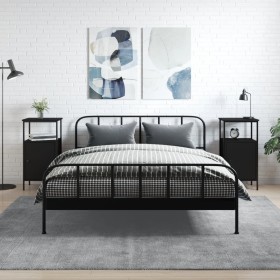 Mesitas de noche 2 uds madera de ingeniería negro 41x31x80