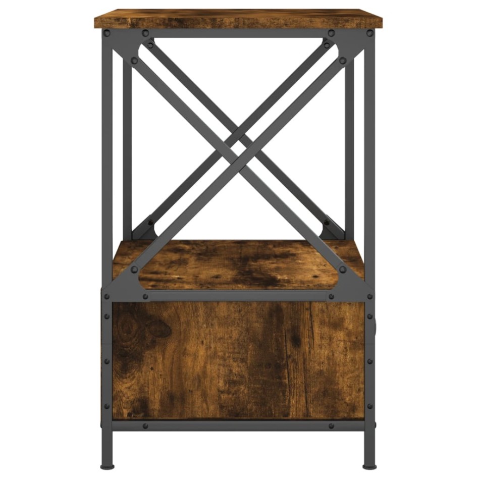 Mesitas noche 2 uds madera ingeniería roble ahumado 50x41x65