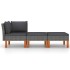 Set muebles de jardín 3 pzas ratán sintético madera