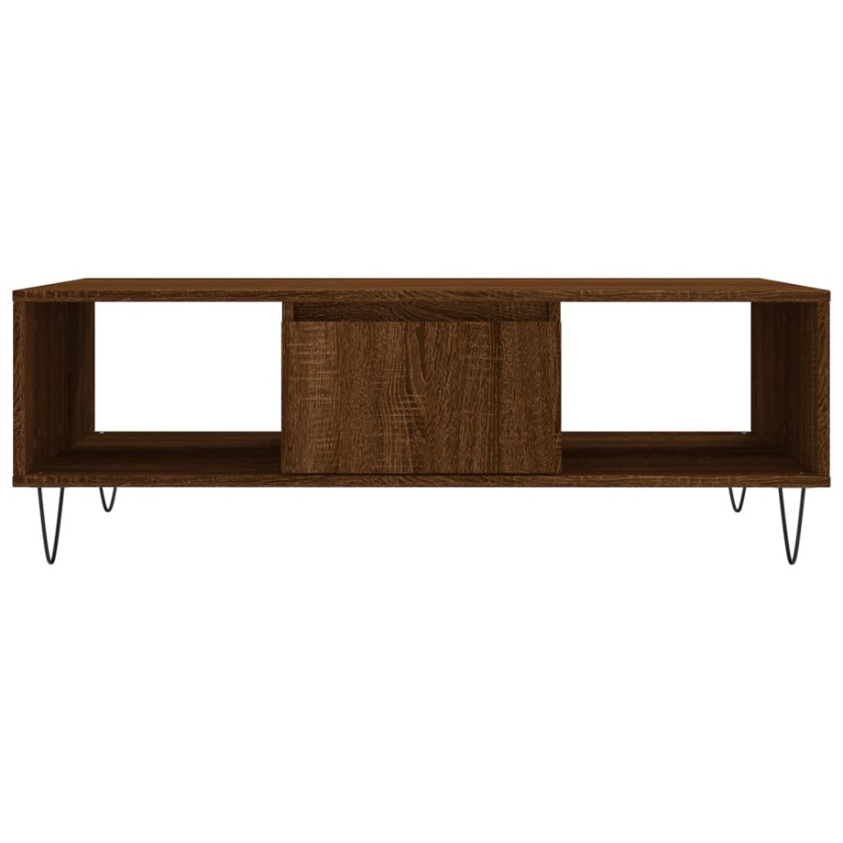 Mesa de centro madera de ingeniería roble marrón 104x60x35