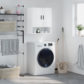 Armario de pared madera de ingeniería blanco brillo 60x31x70