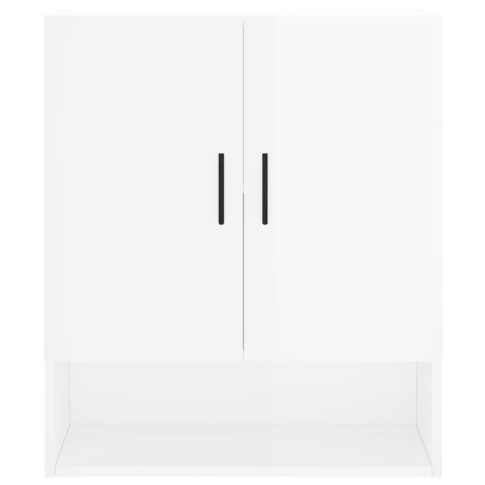 Armario de pared madera de ingeniería blanco brillo 60x31x70