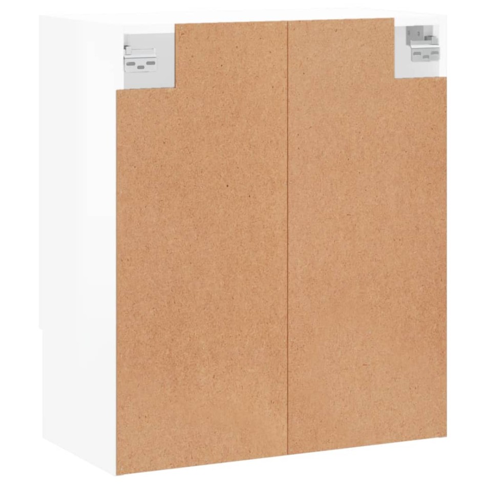 Armario de pared madera de ingeniería blanco brillo 60x31x70