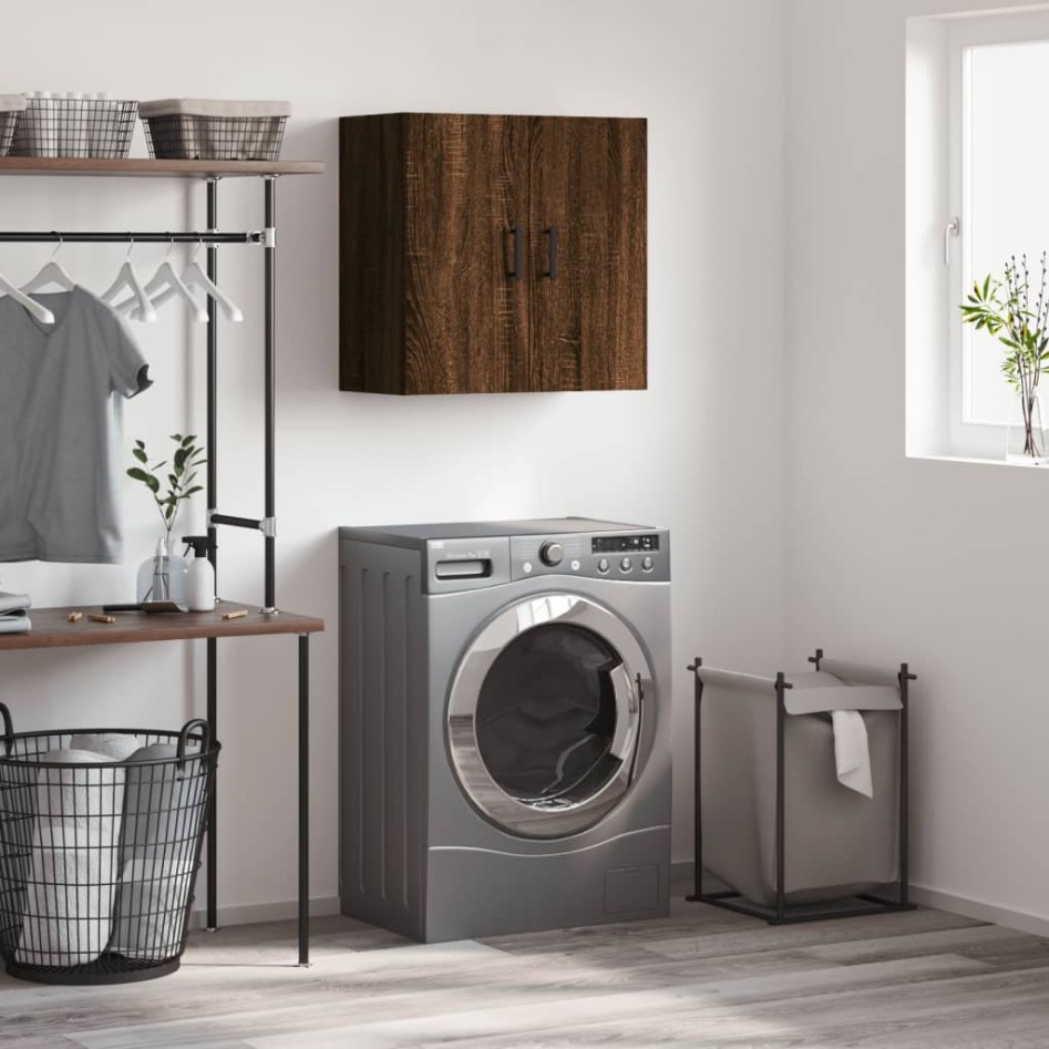 Armario de pared madera de ingeniería marrón roble 60x31x60