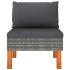 Set muebles de jardín 3 pzas ratán sintético madera