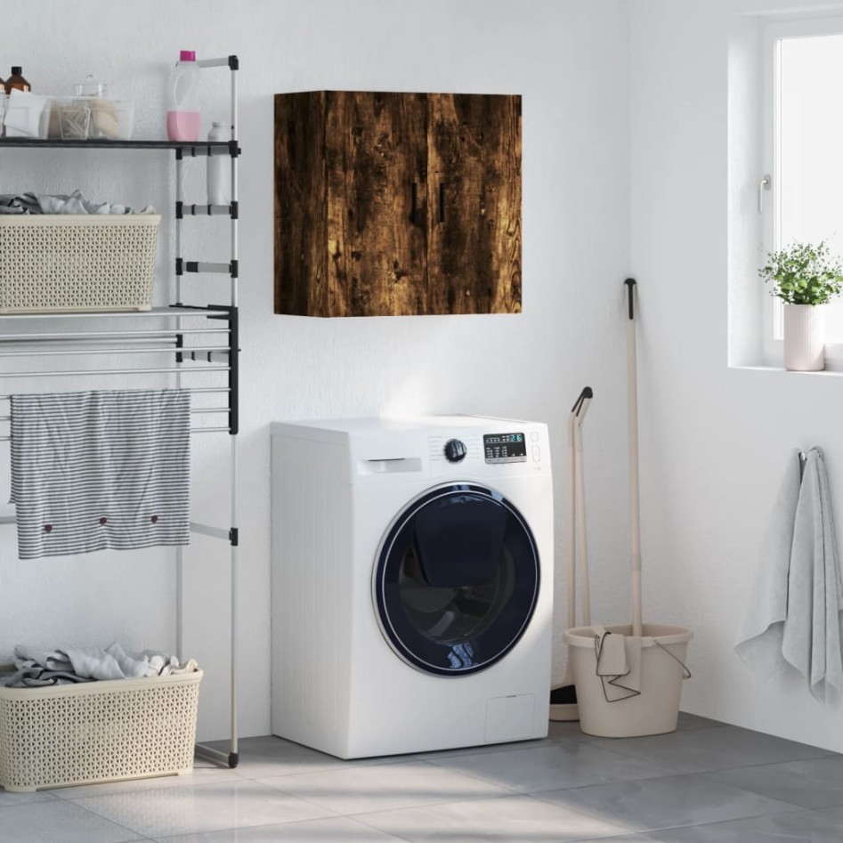 Armario de pared madera de ingeniería roble ahumado 60x31x60