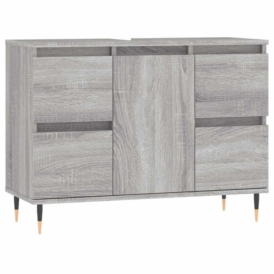 Mueble de baño madera de ingeniería gris Sonoma 80x33x60