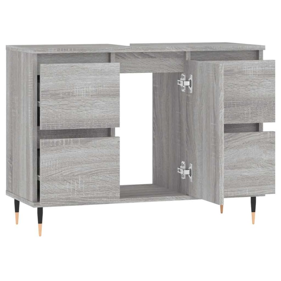 Mueble de baño madera de ingeniería gris Sonoma 80x33x60