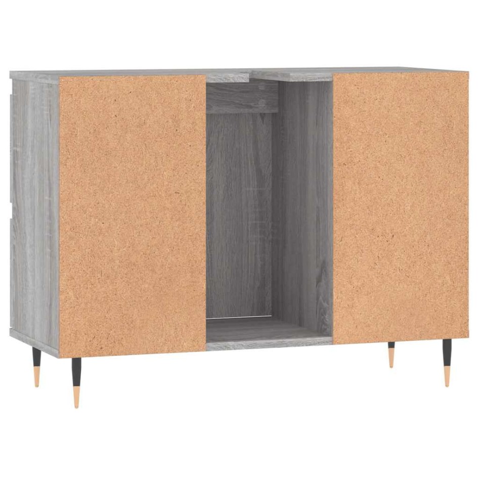 Mueble de baño madera de ingeniería gris Sonoma 80x33x60