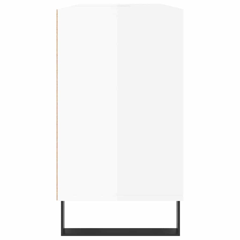 Mueble de baño madera de ingeniería blanco brillo 80x33x60