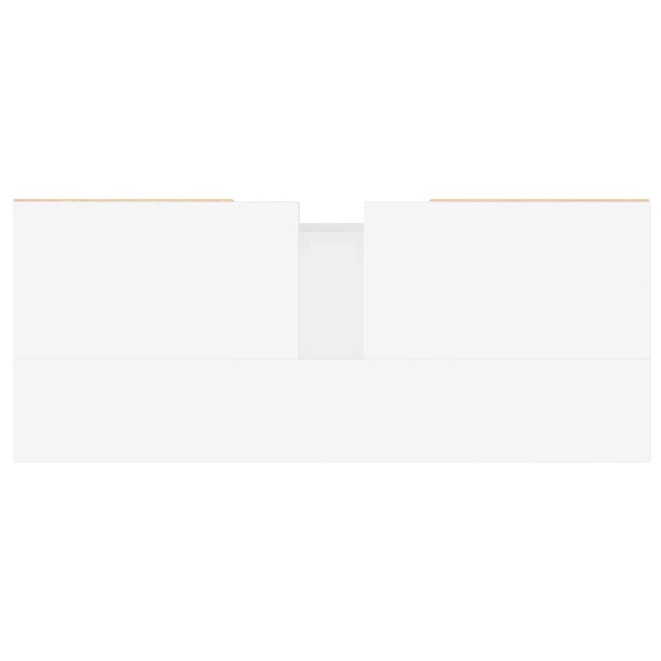 Mueble de baño madera de ingeniería blanco brillo 80x33x60