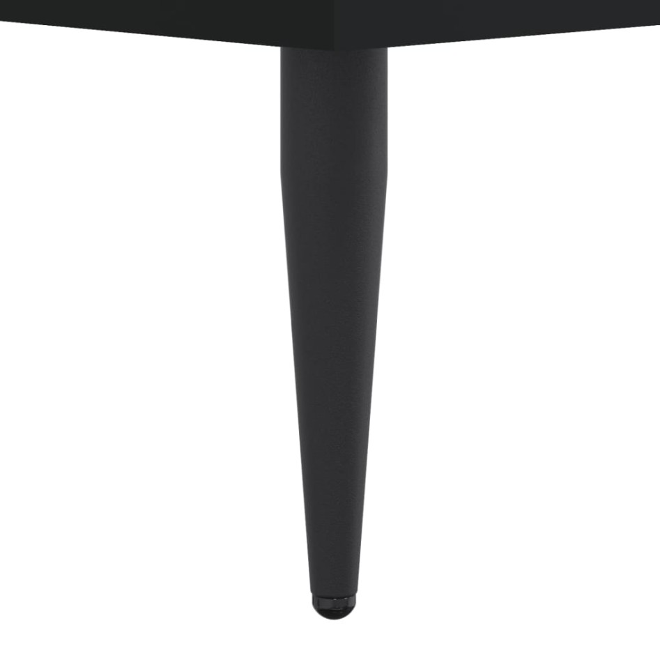 Estructura de cama madera de ingeniería negra 90x200